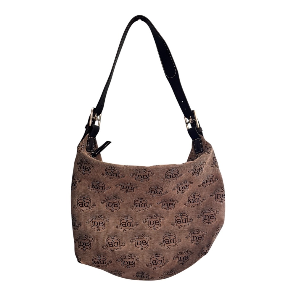 Vintage‎ Dooney & Bourke Hobo Bag Designer Monogram Shoulder Bag Satchel Purse